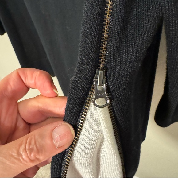 Halogen Black 3/4 sleeve sweater with zipper sides - Picture 4 of 7